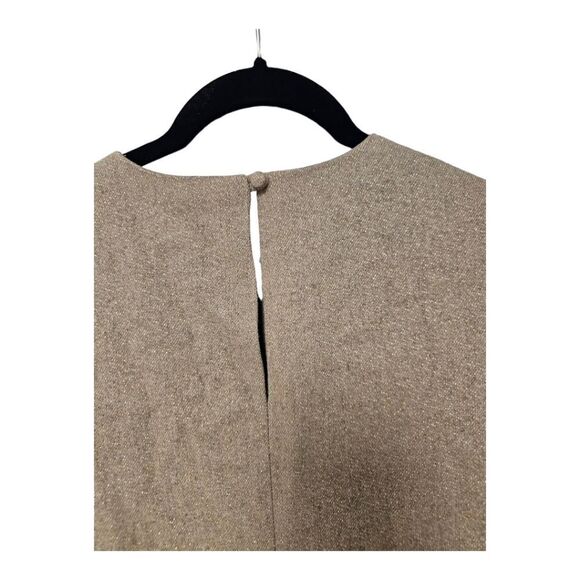 BANANA REPUBLIC Gold Metallic Short Sleeve Sheath Dress - Size Small Petite - Picture 6 of 9